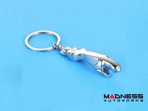 Jaguar Keychain - Leaping Jaguar - Chrome